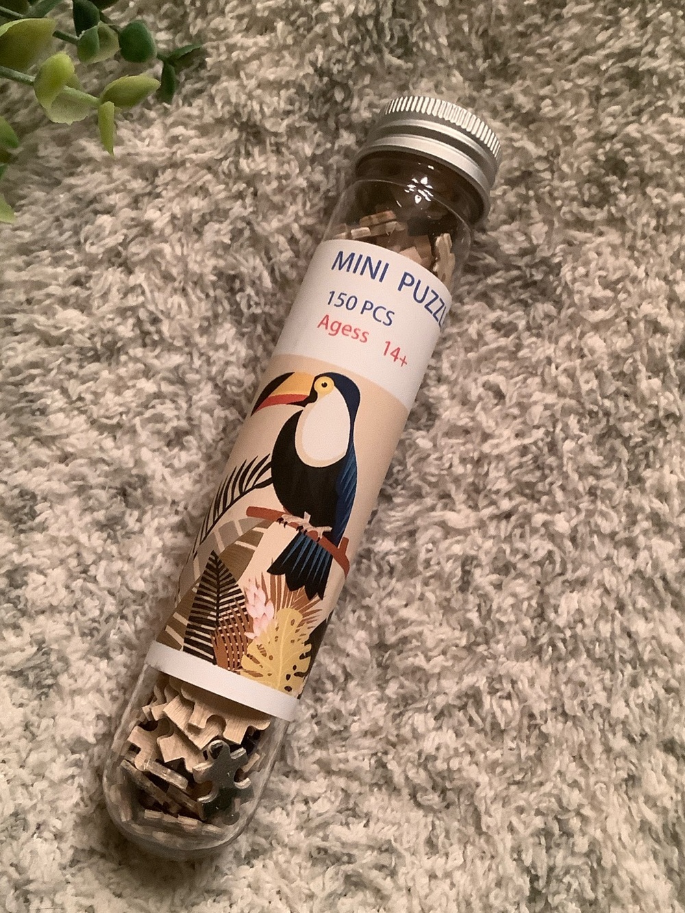 Mini Wood Puzzle Test Tube with Tropical Toucan Design NWT 150pieces ages 14+ - Picture 13 of 13